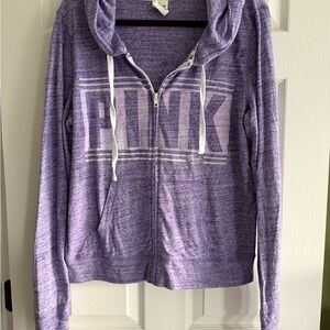 VS PINK purple zip hoodie, size L